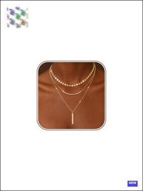 3 Layered Dainty Chain Necklace Set, 14K Gold Plated, Three Separate Chains